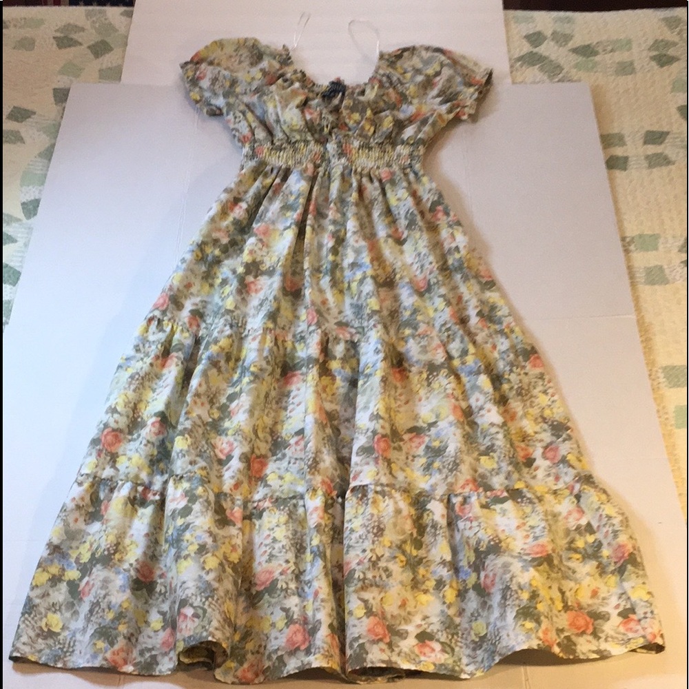 DANIELLE BERNSTEIN 1X Long FULL Floral SUMMER DRESS EMPIRE⚜️WAIST NWOT - Picture 13 of 16